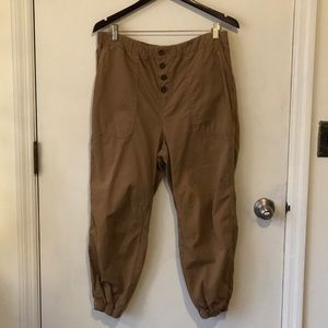 Free People 13” High Rise Large Khaki Cargo Pants